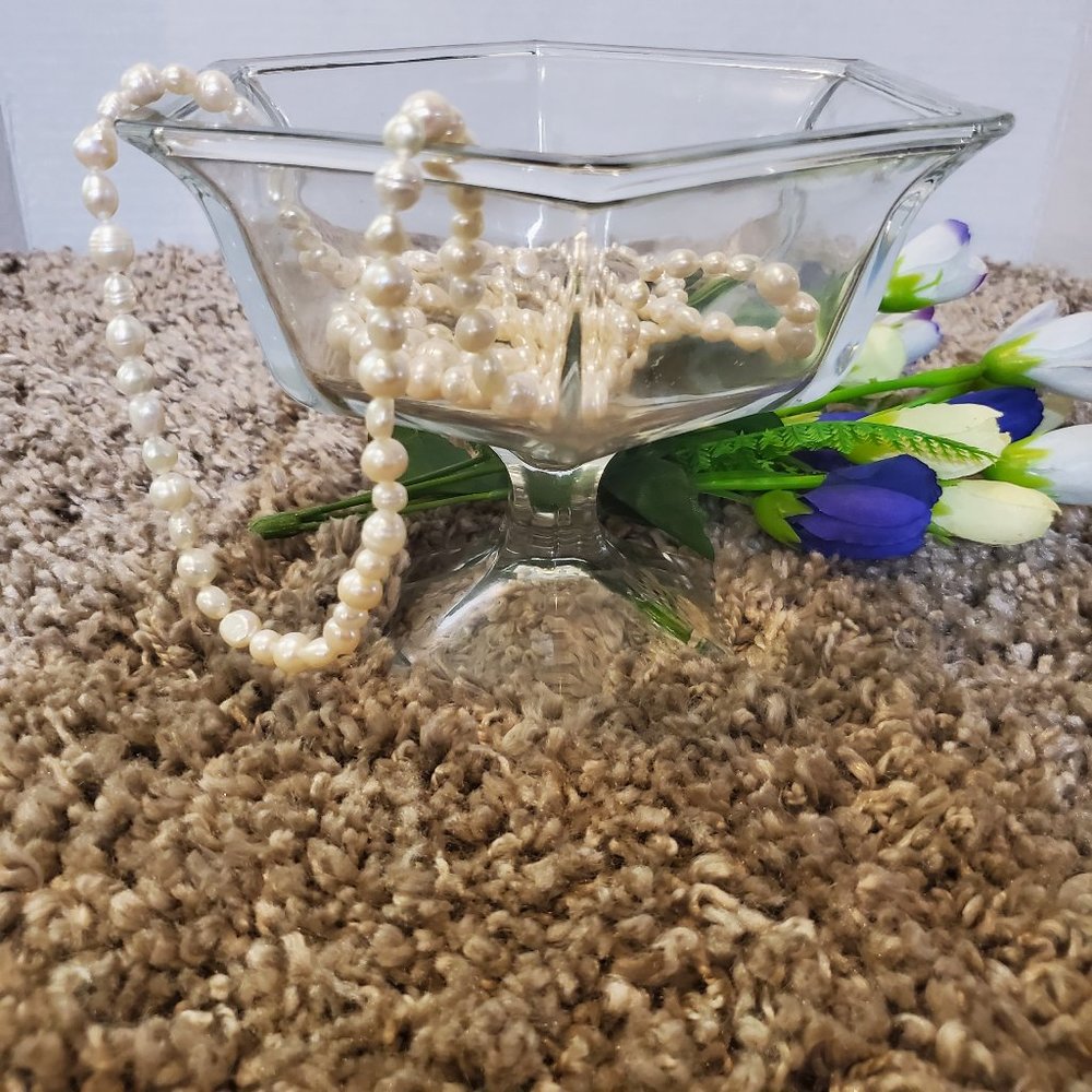 Pedestal Clear Glass Candy Dish Display